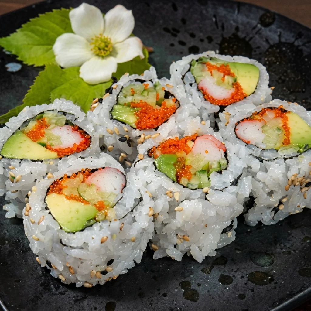 Fresh sushi rolls at Sushi Kuni — Japanese restaurant on Provencher Blvd, St. Boniface, Winnipeg