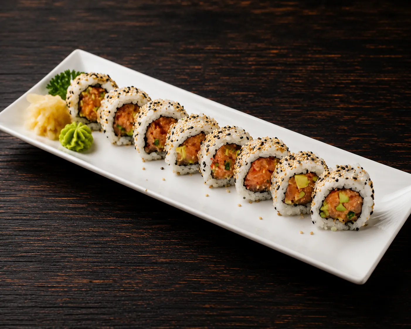 Salmon Mania specialty sushi dish at Sushi Kuni Japanese restaurant Winnipeg St. Boniface
