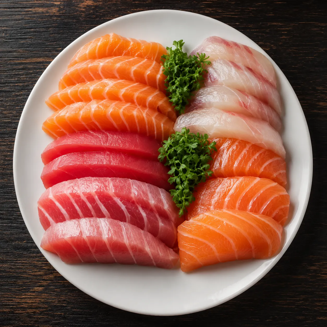 Sashimi platter with assorted fresh sashimi at Sushi Kuni Japanese restaurant St. Boniface Winnipeg