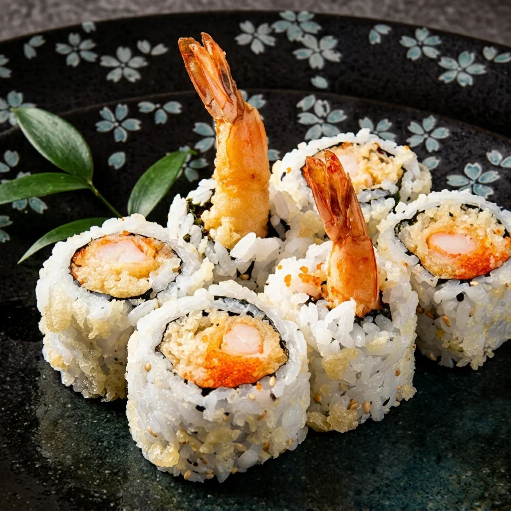 Crispy shrimp tempura with dipping sauce at Sushi Kuni 131 Provencher Blvd St. Boniface Winnipeg