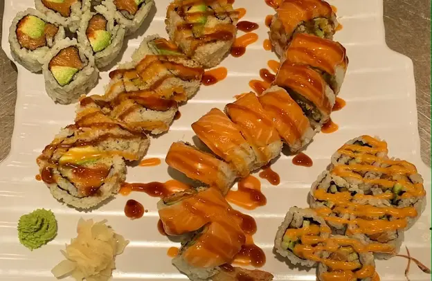 Small Roll Tray B with 4 sushi rolls and 26 pieces at Sushi Kuni St. Boniface Winnipeg